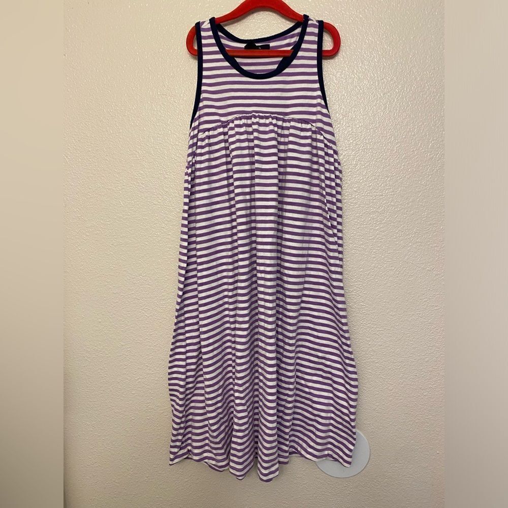 Gap lavender purple stripe hi low long Maxi racer back  summer dress XL /12